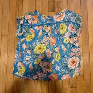 Loft Floral Blue Blouse